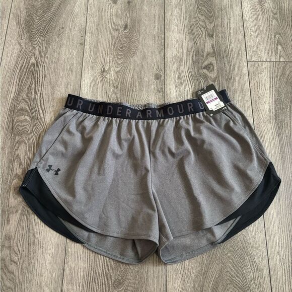 Under Armour Gray and Black Athletic Shorts - Picture 1 of 4